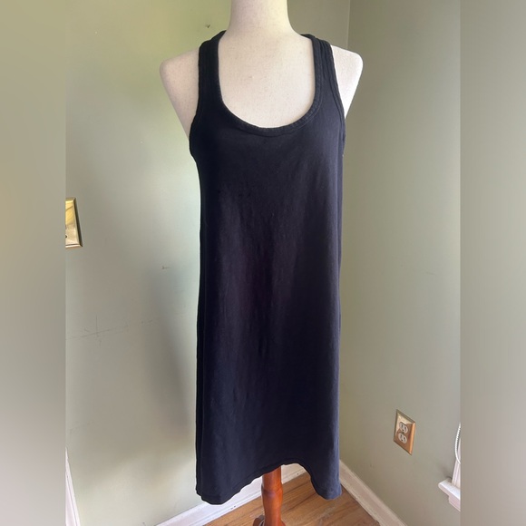 J Crew Re-Imagined Eco label black High/Low black tank dress. Racer back. Size S - Picture 1 of 15